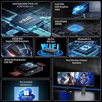 Amazon.co.jp: ミニPC Windows11 Celeron N100 CHUWI HeroBox